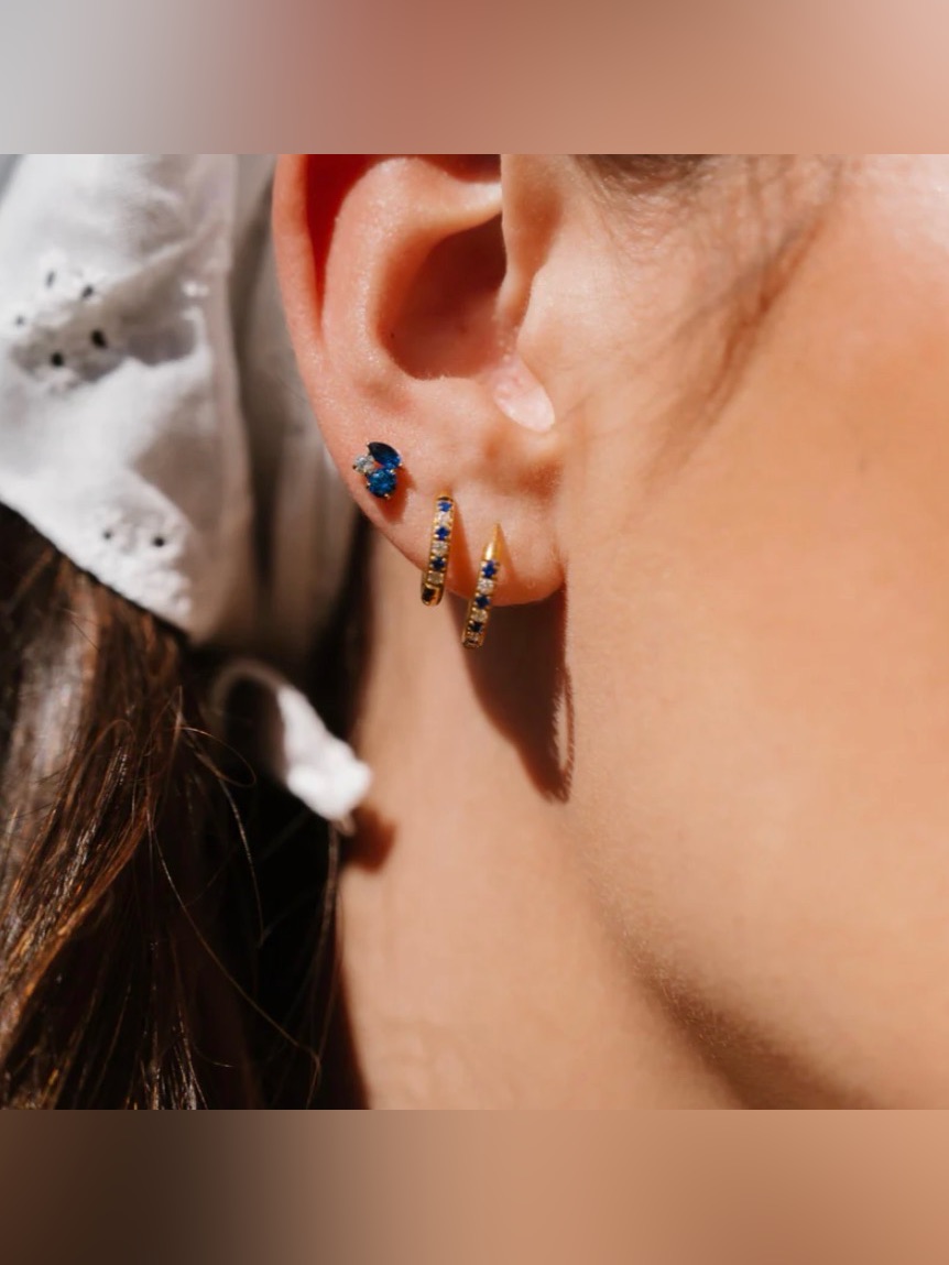 Nib Cords Club Bijoux Flat Back Stud - Blue — image 4 of 8